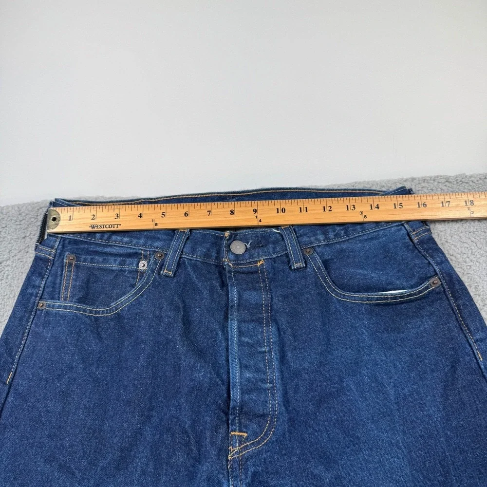 Levis 501 Original Mens Dark Wash Straight Leg Button Fly‎ Jeans W34 L34
